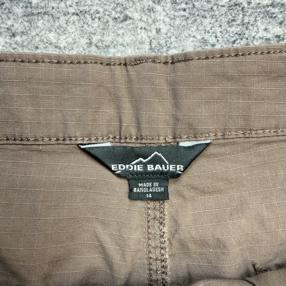Eddie Bauer Shorts Womens 14 Taupe Juniper Ripstop Chino Stretch Hiking Outdoor - Picture 5 of 12
